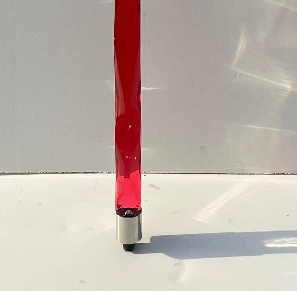 Red Acrylic Walking Stick – Support